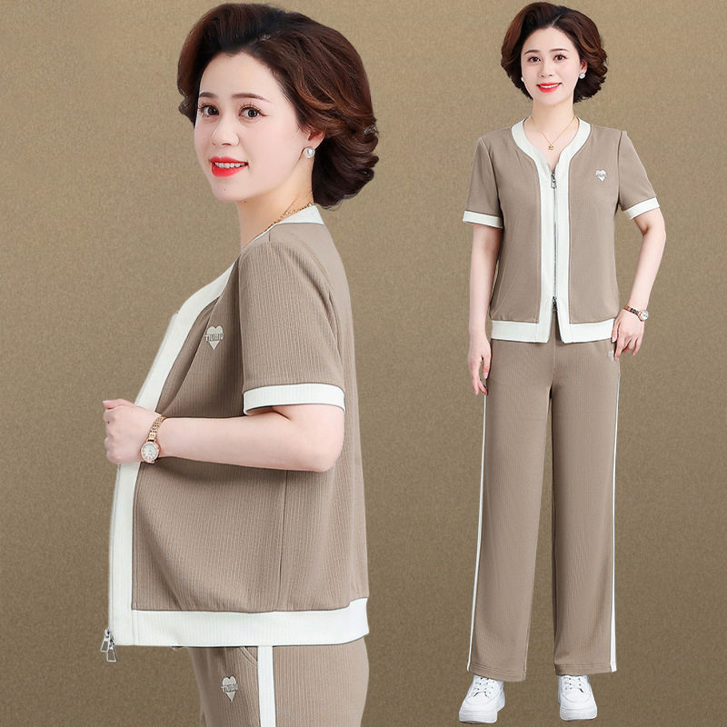 恒源祥中老年运动服套装女2025新款夏装洋气外套中年妈妈夏季短袖,女装/女士精品,中老年女装,淘宝优惠券,粉丝福利购,淘宝优惠卷