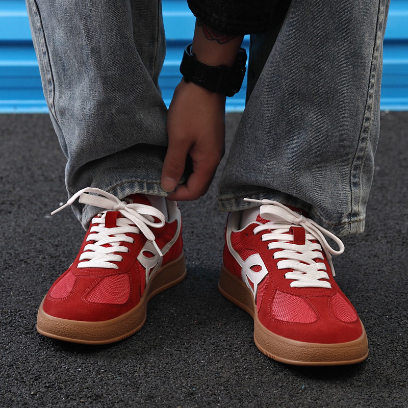 康奈官方正品复古安哥拉红厚底增高德训鞋男2025春夏季新款休闲板