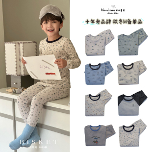 高品质套装 秋衣秋裤 男女儿童5A长绒棉家居服25秋冬新品 BISKET童装