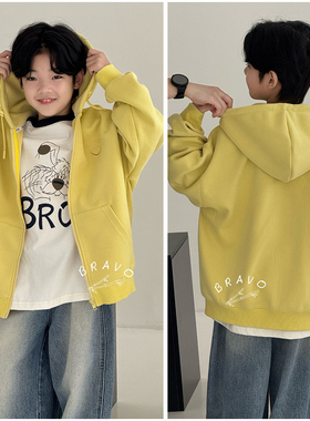 布芮欧童装儿童运动风连帽卫衣外套25秋新品女童拉链衫上衣63165