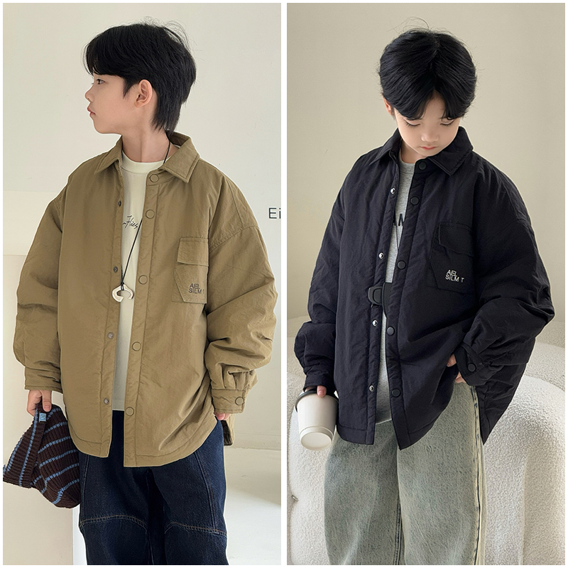 大E小e童装儿童夹棉冲锋衣外套25初冬新男女童保暖拉链衫棉服3755