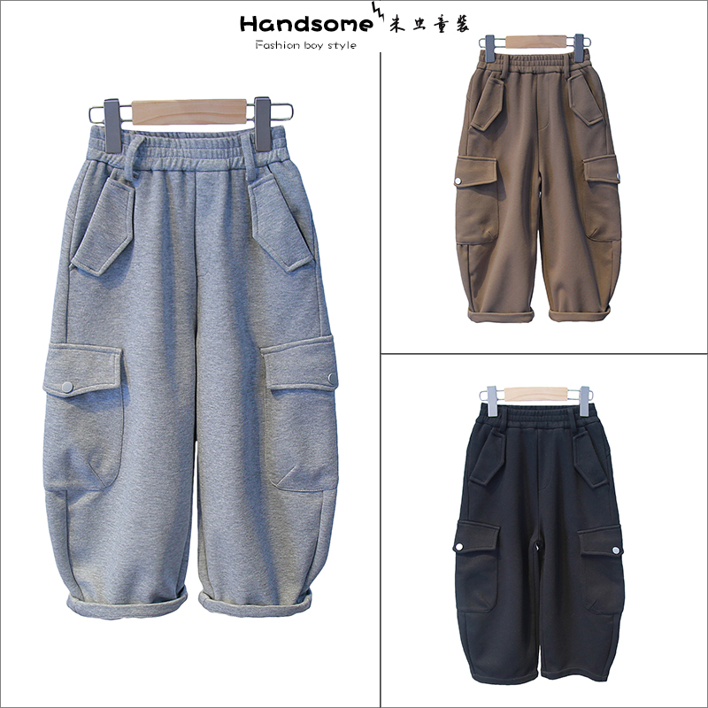 啦芙莱童装儿童直筒运动裤工装裤24秋新品男童亲子装休闲长裤6215