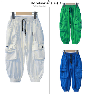 ANIKA童装儿童休闲裤工装裤2023春夏新品男女童百搭薄款长裤3385