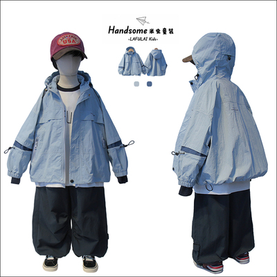 啦芙莱男童春季工装网面立领外套