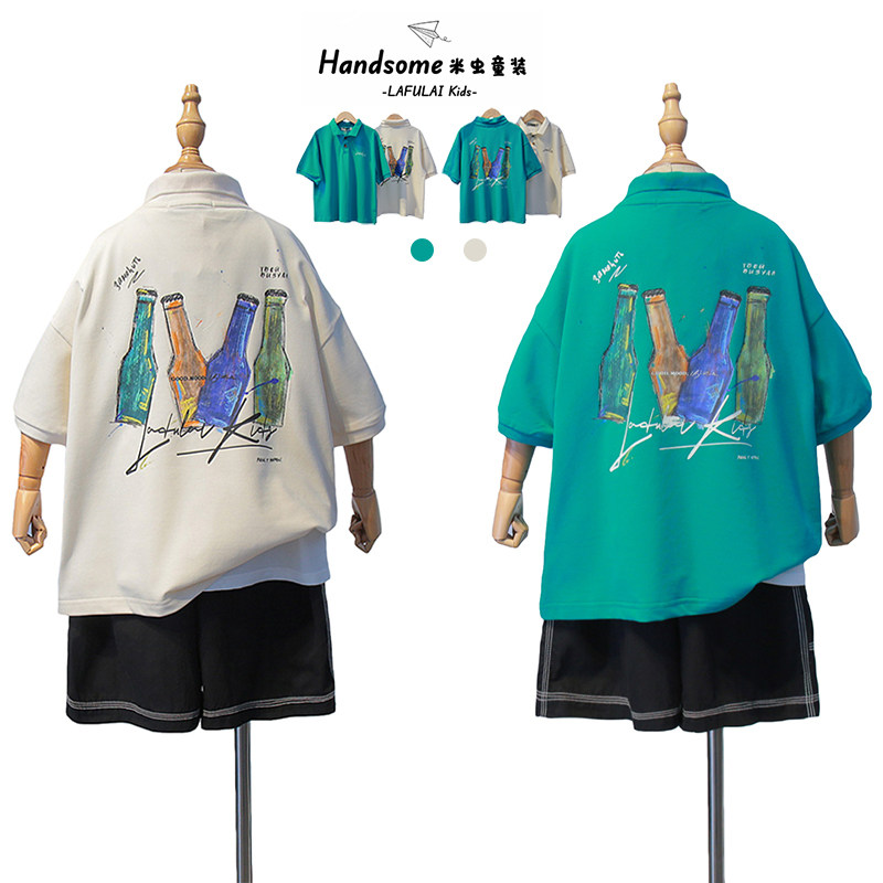 啦芙莱童装儿童卡通翻领POLO衫25夏季新品中大童T恤男童短袖9805,童装/婴儿装/亲子装,T恤,淘宝优惠券,粉丝福利购,淘宝优惠卷