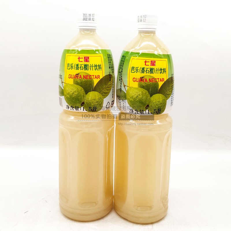七星芭乐番石榴汁台湾进口1.5l*12瓶大瓶果汁饮料整箱包邮