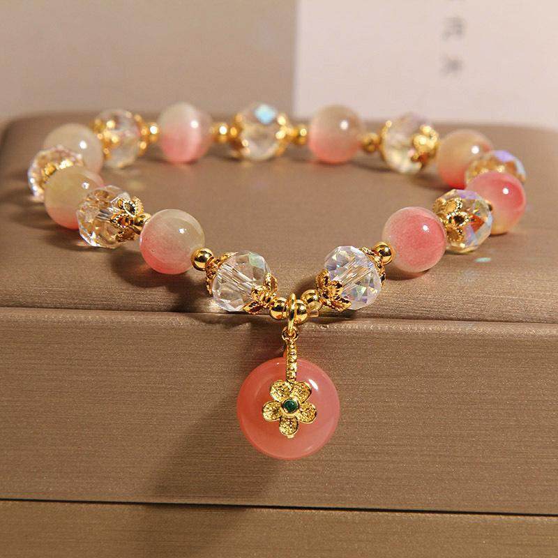 香港潮牌新中式渐变粉猫眼石手链女轻奢小众高级感盐源玛瑙平安扣,饰品/流行首饰/时尚饰品新,手饰/手串,淘宝优惠券,粉丝福利购,淘宝优惠卷