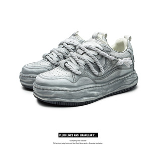 康奈官方正品【大量现货】做旧7cm隐形增高鞋男鞋子脏脏溶解鞋男