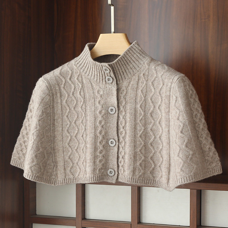 香港潮牌100纯羊毛披肩斗篷外套女新中式配旗袍裙子针织外搭系扣,女装/女士精品,羊绒衫,淘宝优惠券,粉丝福利购,淘宝优惠卷