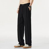 潮牌百搭宽松休闲长裤 韩国潮牌春夏休闲棉麻直筒休闲裤 男26春夏季