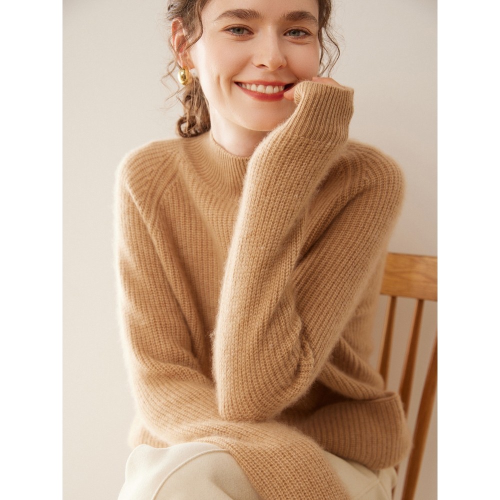 香港潮牌秋冬半高领山羊绒衫女加厚毛衣带兜内搭元宝针宽松针织打,女装/女士精品,羊绒衫,淘宝优惠券,粉丝福利购,淘宝优惠卷