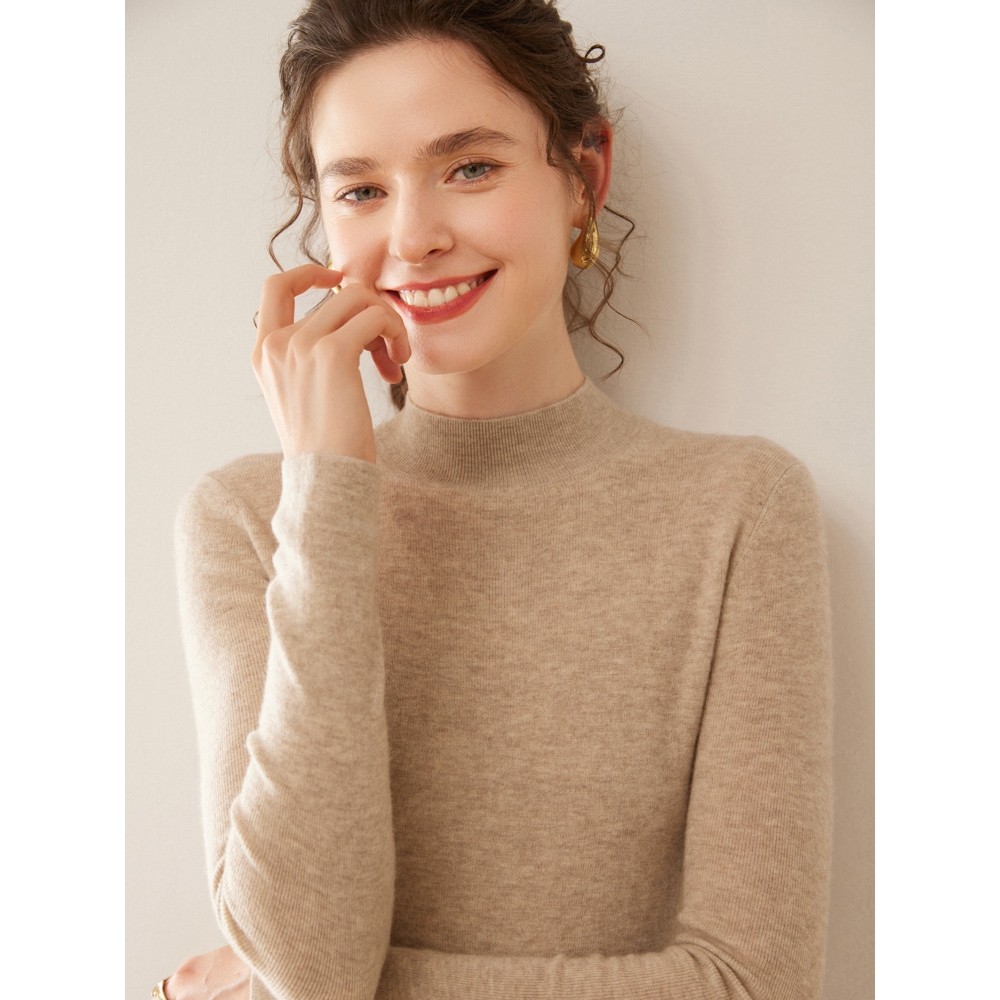 香港潮牌半高领精纺山羊绒衫女修身内搭羊毛针织毛衣贴身弹力秋冬,女装/女士精品,羊绒衫,淘宝优惠券,粉丝福利购,淘宝优惠卷