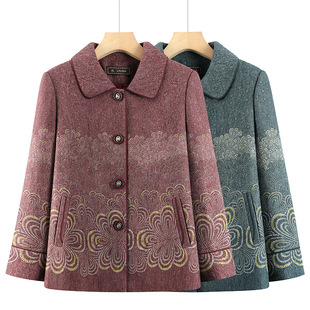 恒源祥外套长袖老太太服装老人衣服奶奶装休闲上衣女中老年人妈妈