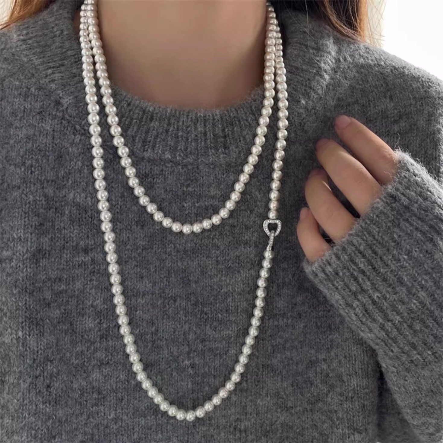 香港潮牌长款双层轻奢秋冬灰色珍珠项链2025新款爆款新款女毛衣女,珠宝/钻石/翡翠,颈饰,淘宝优惠券,粉丝福利购,淘宝优惠卷
