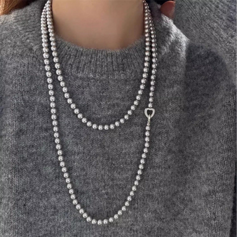香港潮牌长款双层轻奢秋冬灰色珍珠项链2025新款爆款新款女毛衣女,珠宝/钻石/翡翠,颈饰,淘宝优惠券,粉丝福利购,淘宝优惠卷