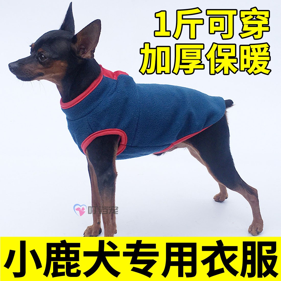 小鹿犬专用衣服冬季秋季迷你小体狗狗2023新款带牵引环扣冬天加绒