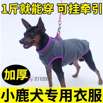 小鹿犬专用衣服狗狗2023新款迷你小体冬天加绒马甲背心一斤秋冬季