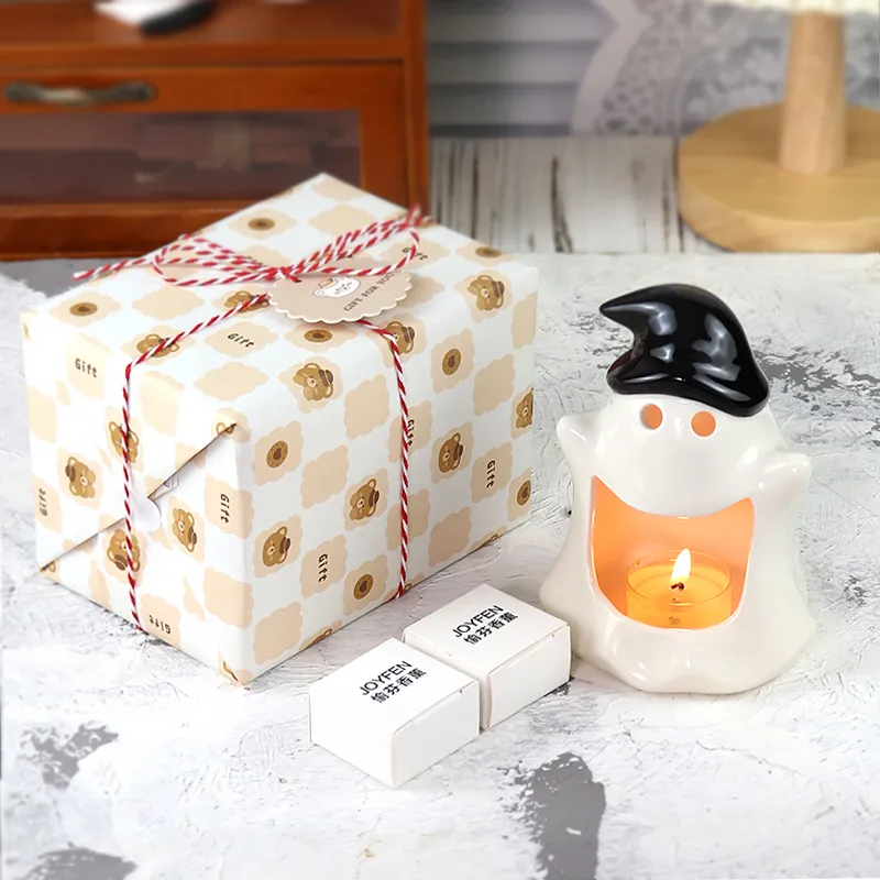 万圣节搞怪陶瓷幽灵小鬼茶蜡烛台