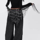 屁帘爵士舞腰链辣妹街舞潮流亮片臀巾舞蹈演出印度舞闪片穿搭腰搭