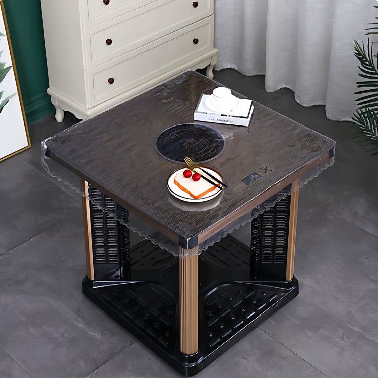 正方形烤火桌皮罩防水防油透明桌罩套80取暖桌茶几电炉桌皮套子70,居家布艺,烤火罩,淘宝优惠券,粉丝福利购,淘宝优惠卷