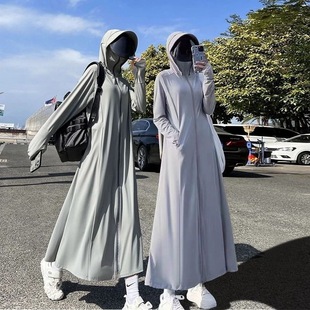 日本防晒衣2025夏新款女长款全身骑车冰丝修身防晒服防紫外线罩衫