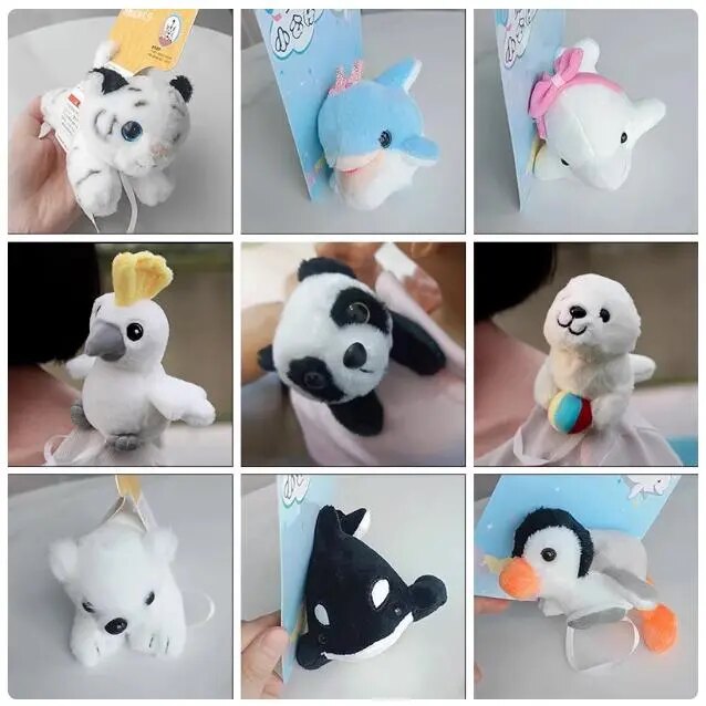 海洋馆动物园纪念品趴肩膀的站肩公仔小熊猫磁铁吸儿童毛绒玩偶具