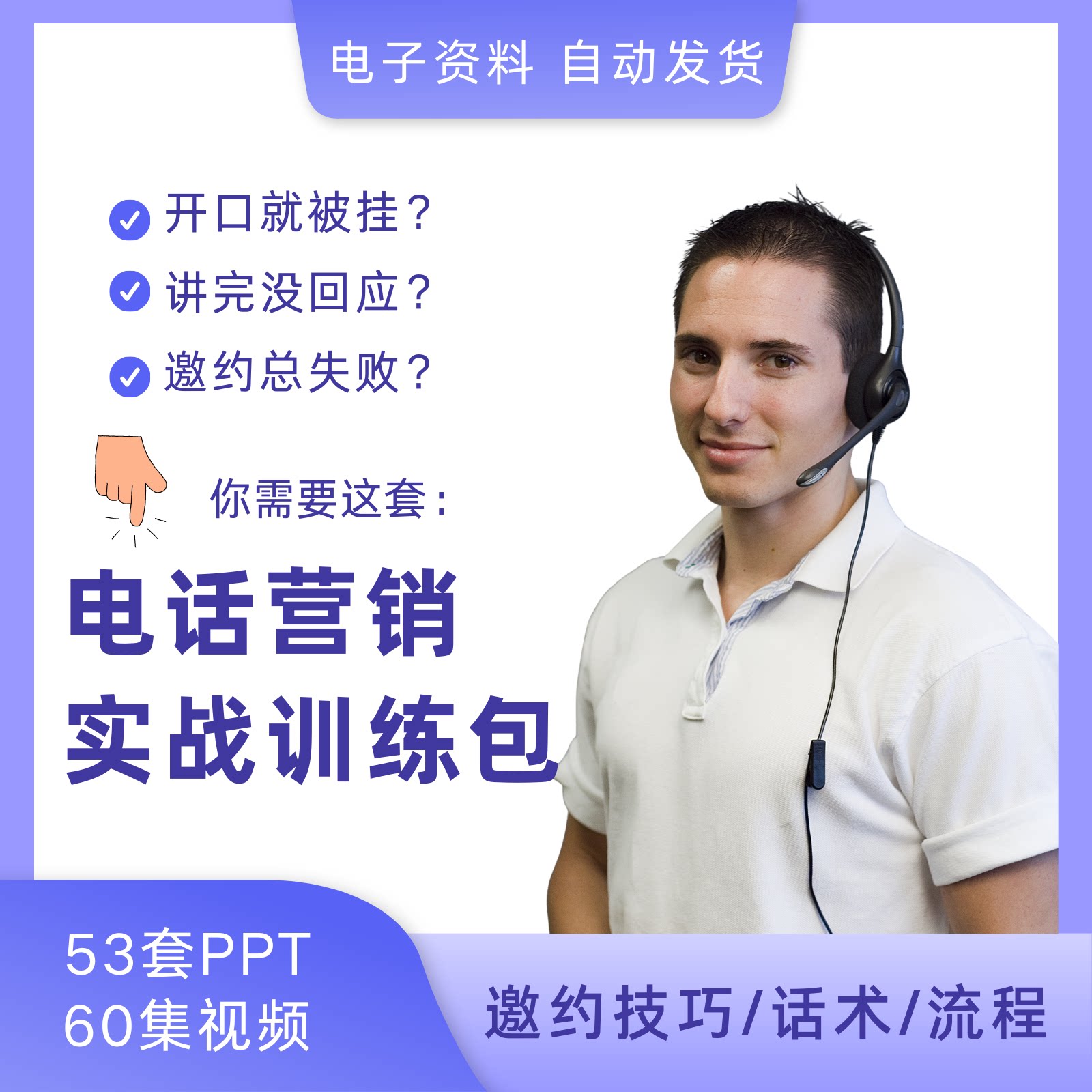 电话销售沟通技巧话术模板培训教程资料邀约话术模板PPT课件视频