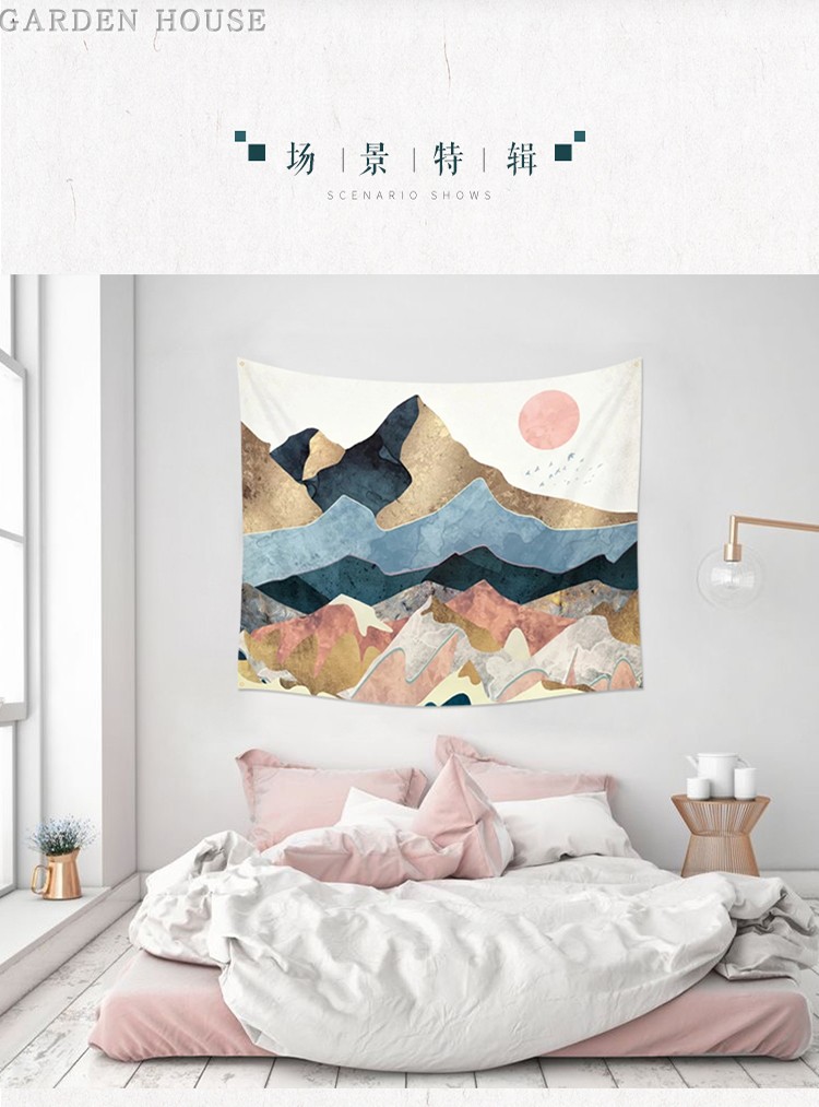 Ký túc xá phòng ngủ khăn trải bàn hình nền vải bạt sống sáng tạo đơn giản trang trí bức tranh sơn tường phòng tấm thảm - Tapestry thảm treo tường khổ lớn