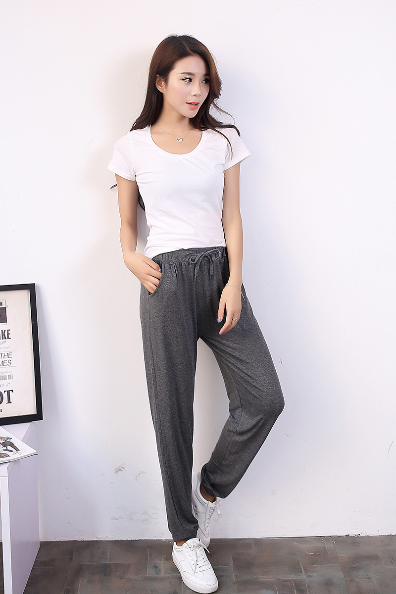 小脚哈伦裤夏季女土韩版长裤短裤休闲大码运针织宽松卫瑜伽九分休|msdalam kategori Butik wanita / wanita, seluar, seluar santai - dari Buy2taobao.com untuk memberikan perkhidmatan ejen Taobao profesional membeli