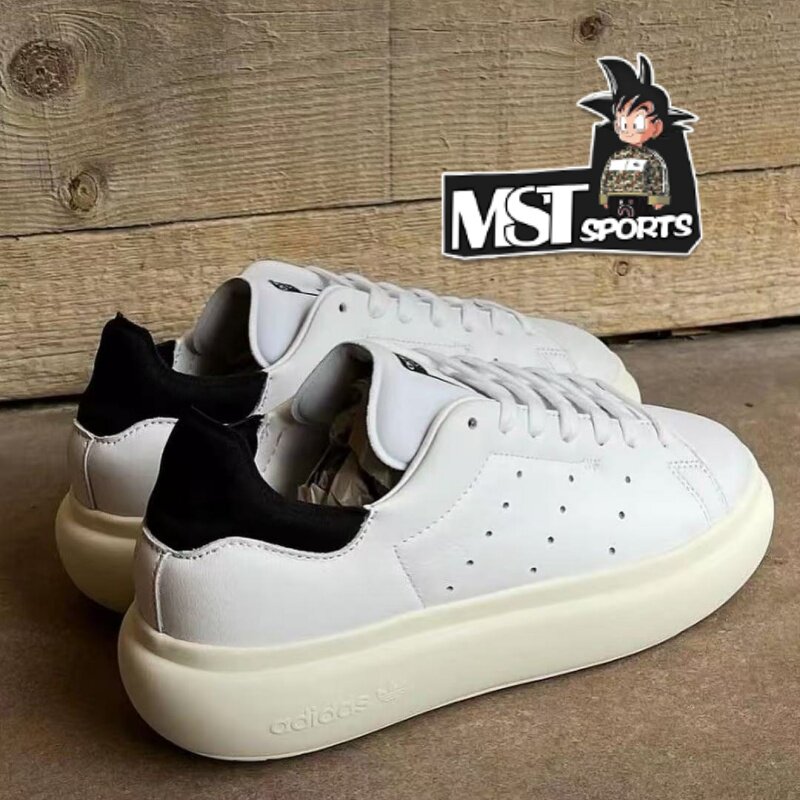 Adidas三叶草黑尾厚底史密斯板鞋