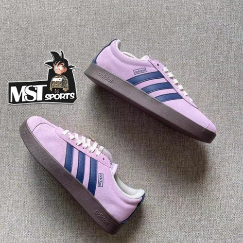 Adidas阿迪达斯紫粉蓝T头鞋板鞋