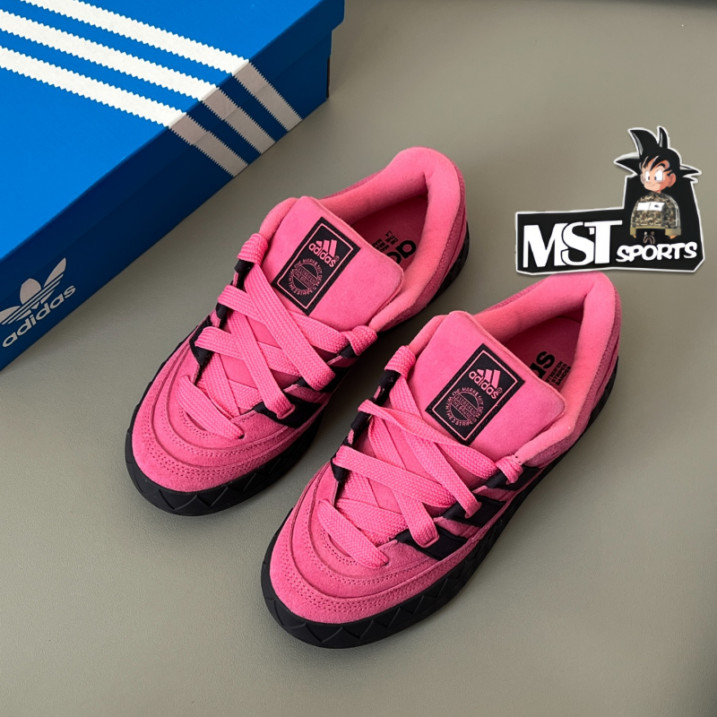 Adidas树莓粉低帮休闲板鞋鲨鱼鞋