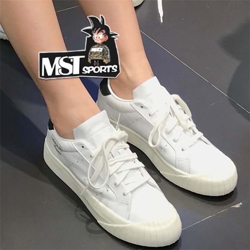 Adidas三叶草EVERYN复古黑尾饼干鞋小白鞋厚底低帮运动板鞋CQ2042