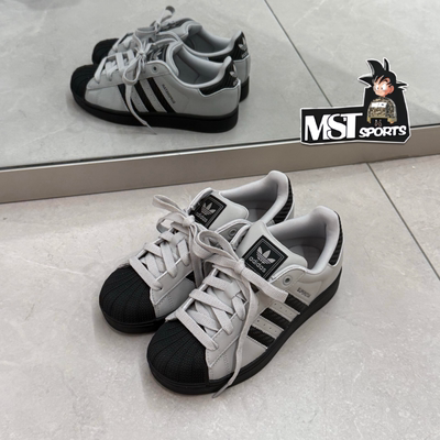 Adidas三叶草2代黑灰贝壳头板鞋