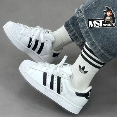 Adidas白黑贝壳头男女低帮板鞋