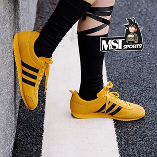 Adidas阿迪达斯VS JOG柠檬黄反毛皮女子低帮T头运动休闲鞋JS1122