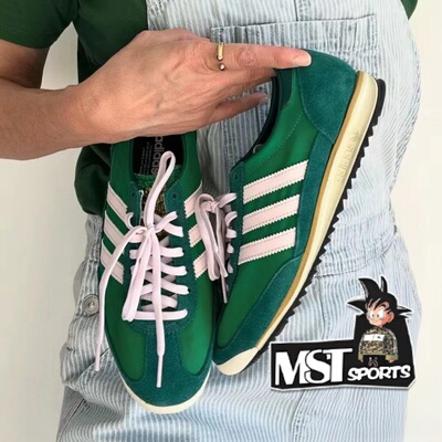Adidas三叶草孔雀绿T头休闲鞋