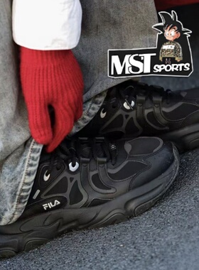 FILA斐乐MARS 3火星3纯黑武士男女低帮跑步鞋老爹鞋F12W442102FBK