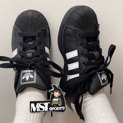 Adidas三叶草贝壳头2代黑白板鞋