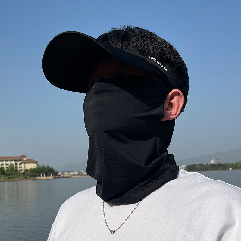 骑手面罩防晒男士遮全脸脖套围脖脸基尼面纱护颈脖子面巾挂耳脸罩