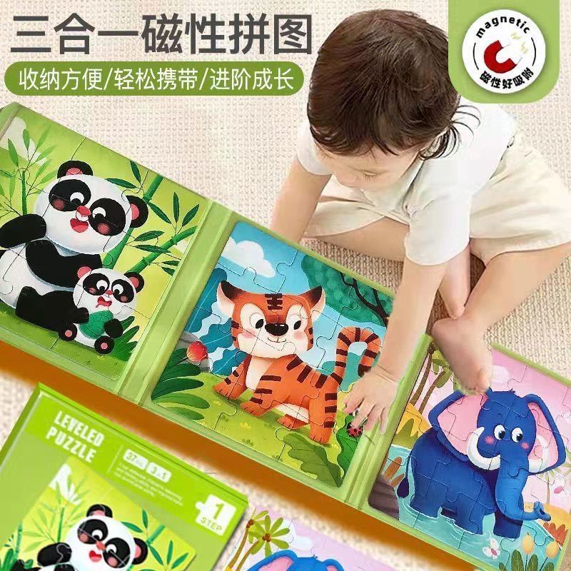 进阶磁性拼图3到6岁幼儿磁力早教宝宝2男孩女孩1儿童少儿益智玩具
