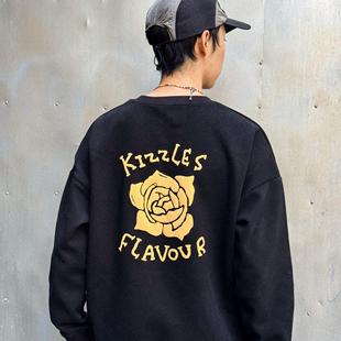 发泡印花玫瑰圆领卫衣不掉毛 Sweatshirt Kizzles Rose