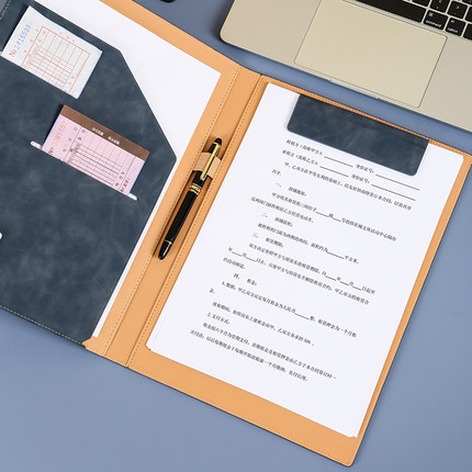 A4文件夹商务办公经理夹多功能销售夹皮质合同夹签约本谈单本谈单夹板夹量房本垫板商务用品写字垫板定制LOGO