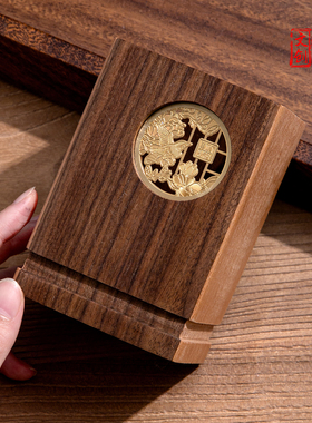 实木笔筒定制毕业季送老师同学文创礼物笔筒教师节免费刻字黑胡桃实木简约办公室桌面收纳摆件古风创意简约