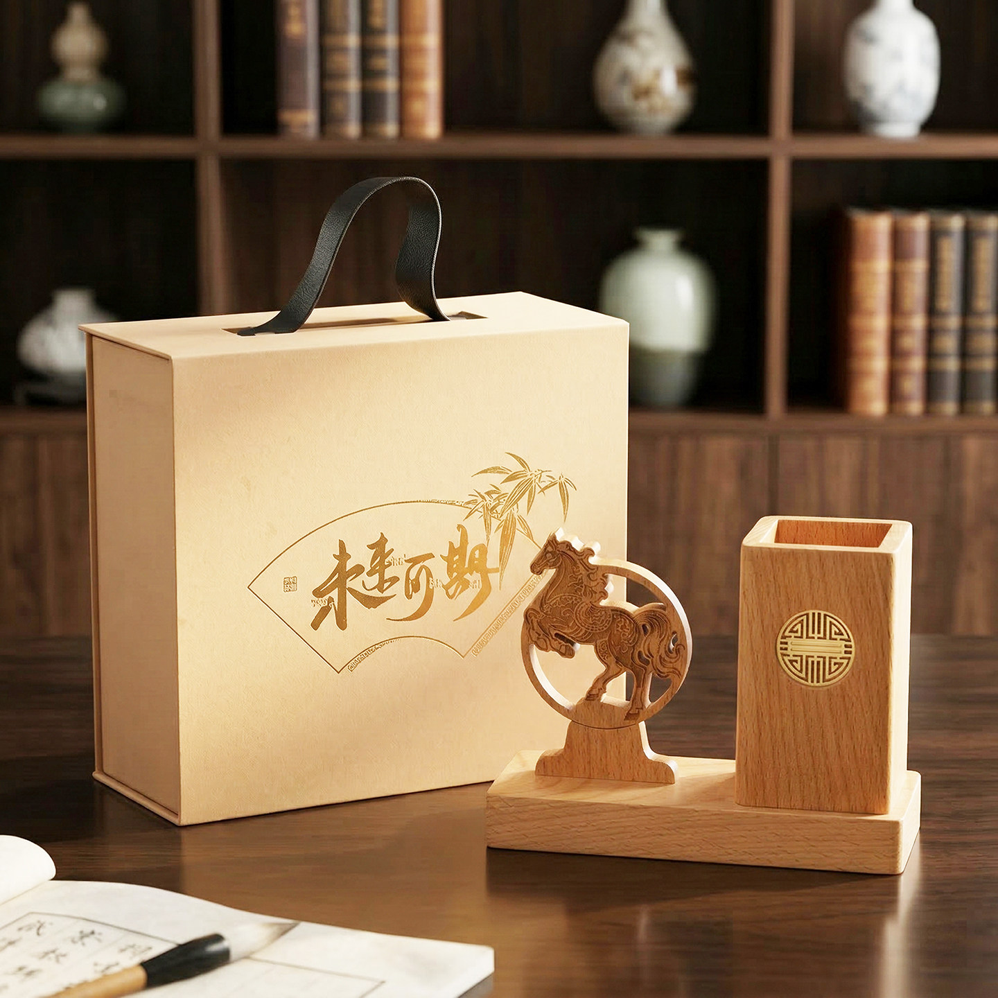 实木笔筒礼盒套装送领导客户商务礼品教师节送老师金榜题名伴手礼