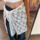 韩版 小众设计甜美半身裙百搭围裙 白色蕾丝花朵屁帘女2026年春新款