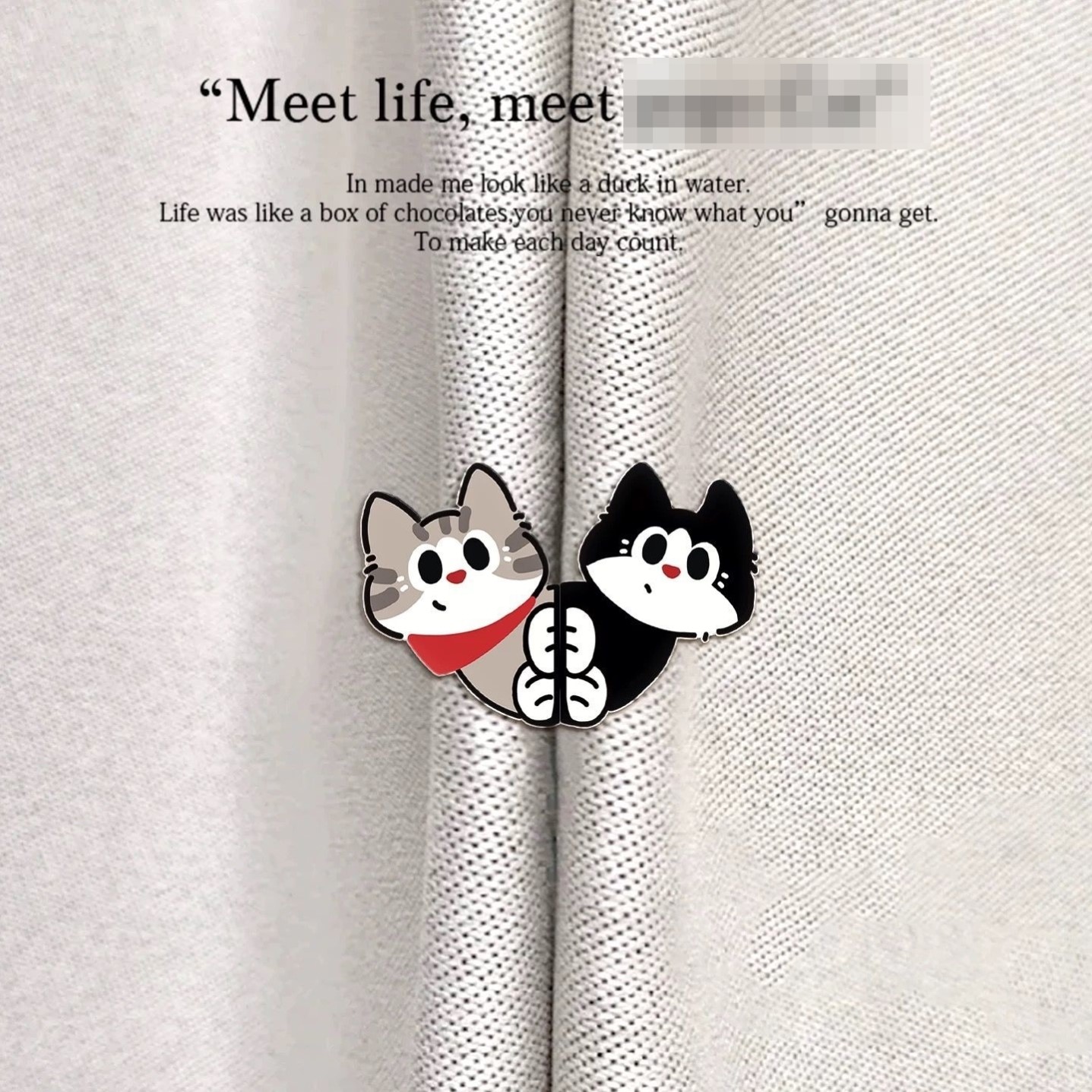 探头猫咪窗帘磁吸扣卧室防漏光窗帘缝隙闭合扣宿舍床帘磁铁固定器
