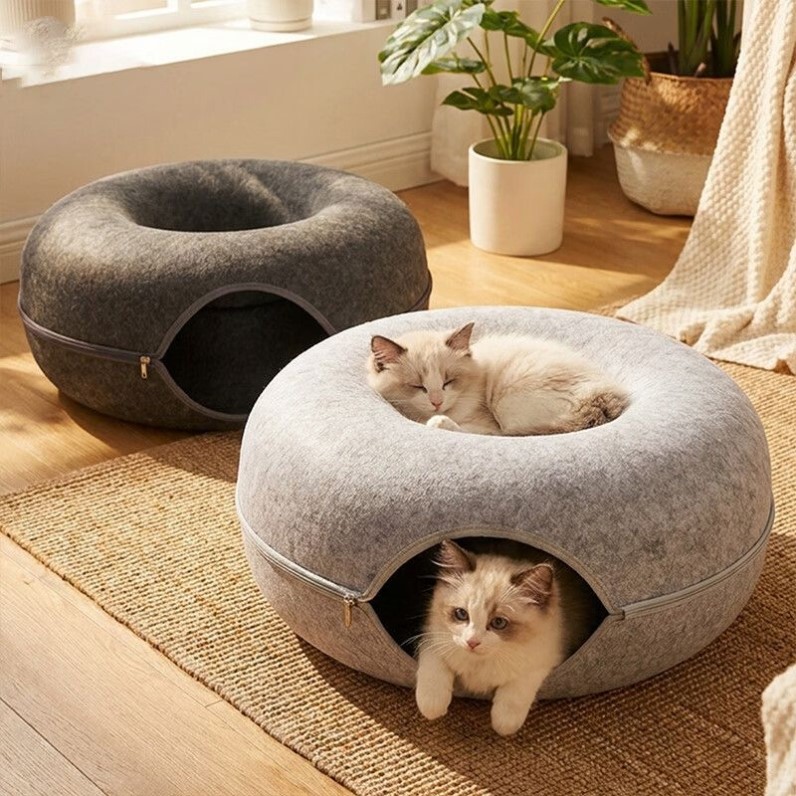 猫咪超爱钻!养猫常备 大号甜甜圈轮胎猫窝可拆洗耐抓隧道冬季猫窝