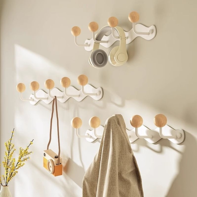 挂钩上墙打孔衣服房间挂的架子墙上进门架墙壁壁挂门后玄关挂衣架