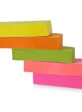 得力7154荧光靓丽 50×15mm记事贴N次贴便利贴 100页